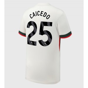 Chelsea Moises Caicedo #25 Jalkapallovaatteet Vieraspaita 2025-26 Lyhythihainen